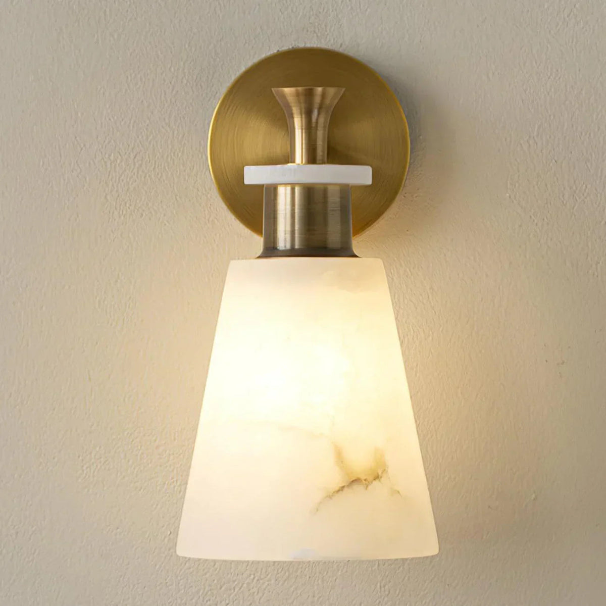 Conical Tapered Alabaster Wall Sconce