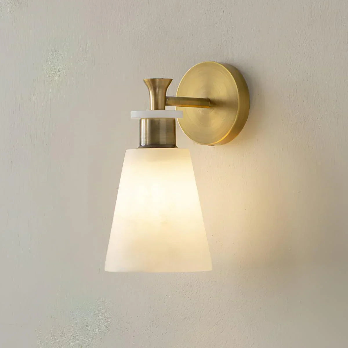 Conical Tapered Alabaster Wall Sconce