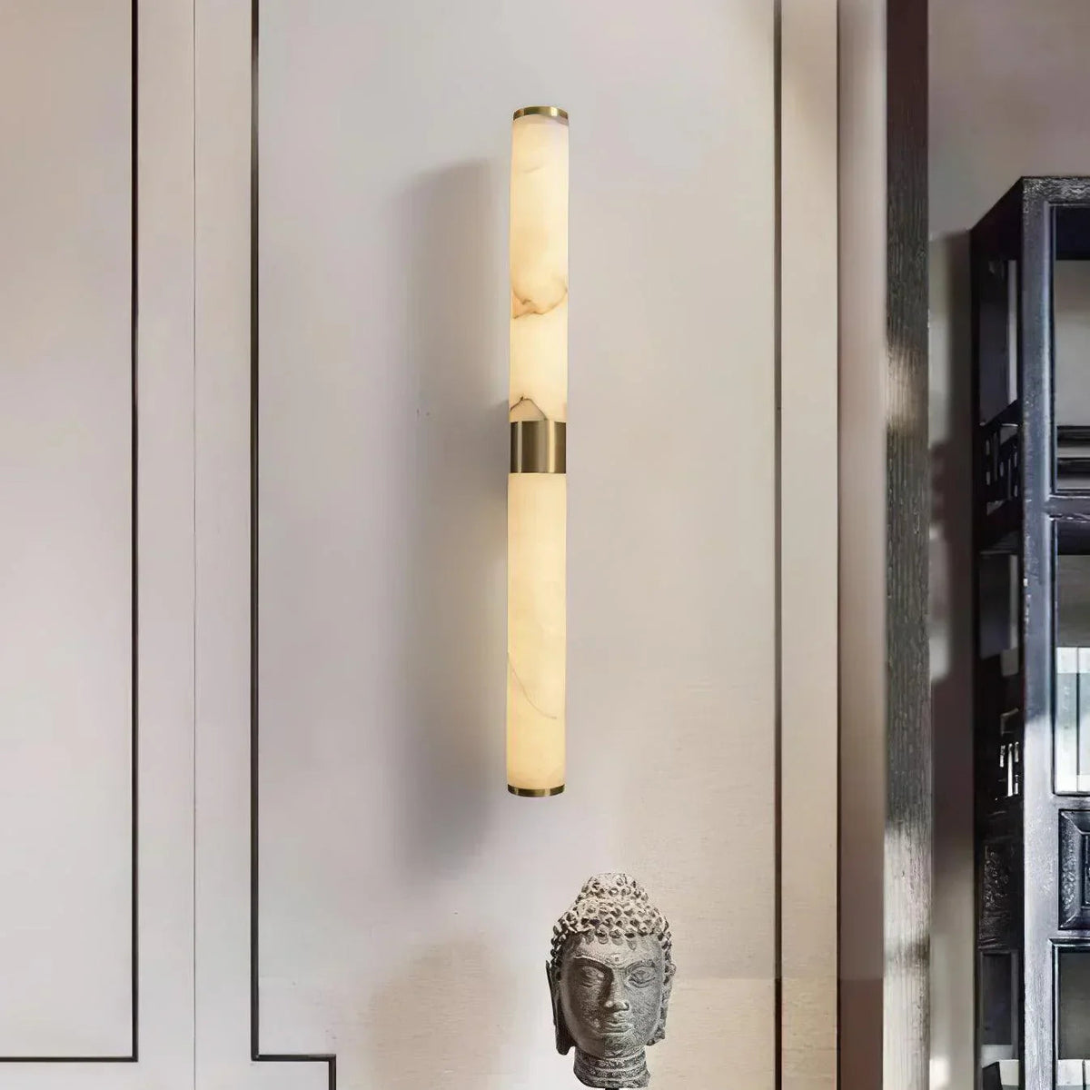 Cylindrical Alabaster Line Wall Light