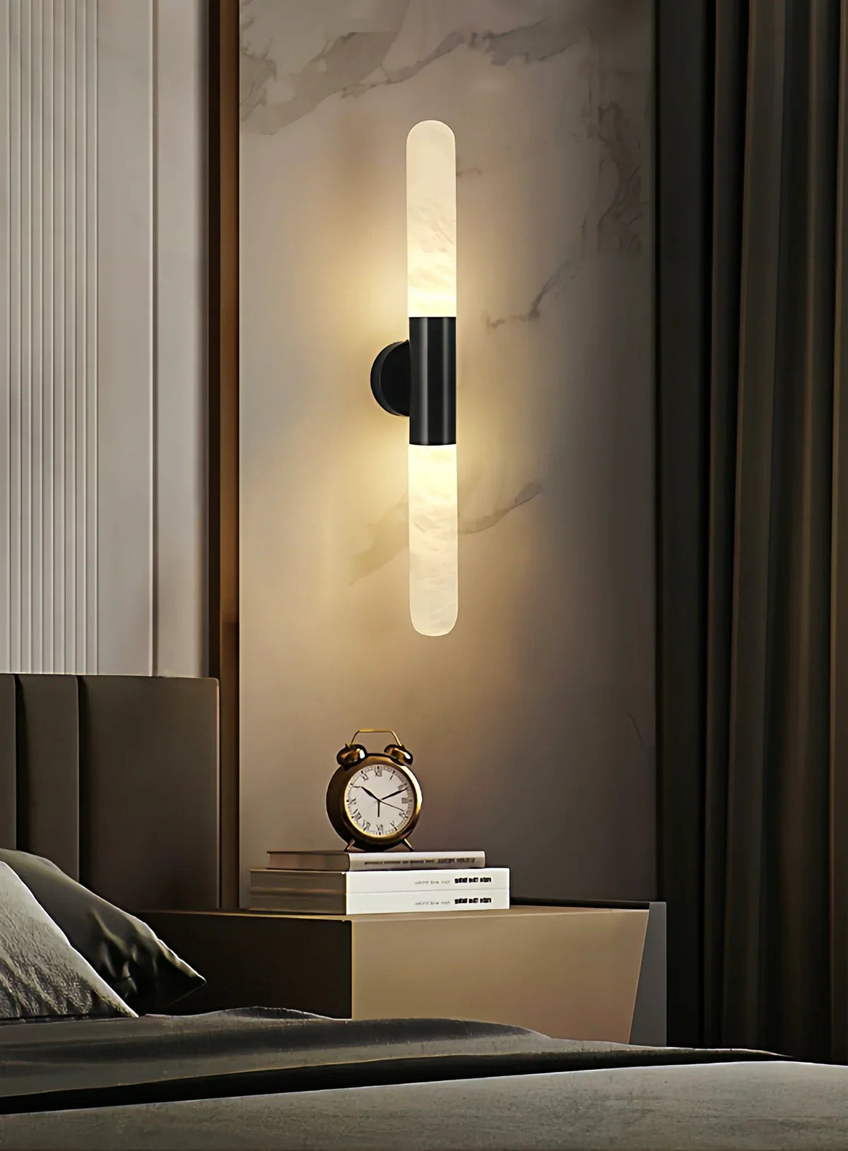 Cylindrical Alabaster Slim Wall Lamp