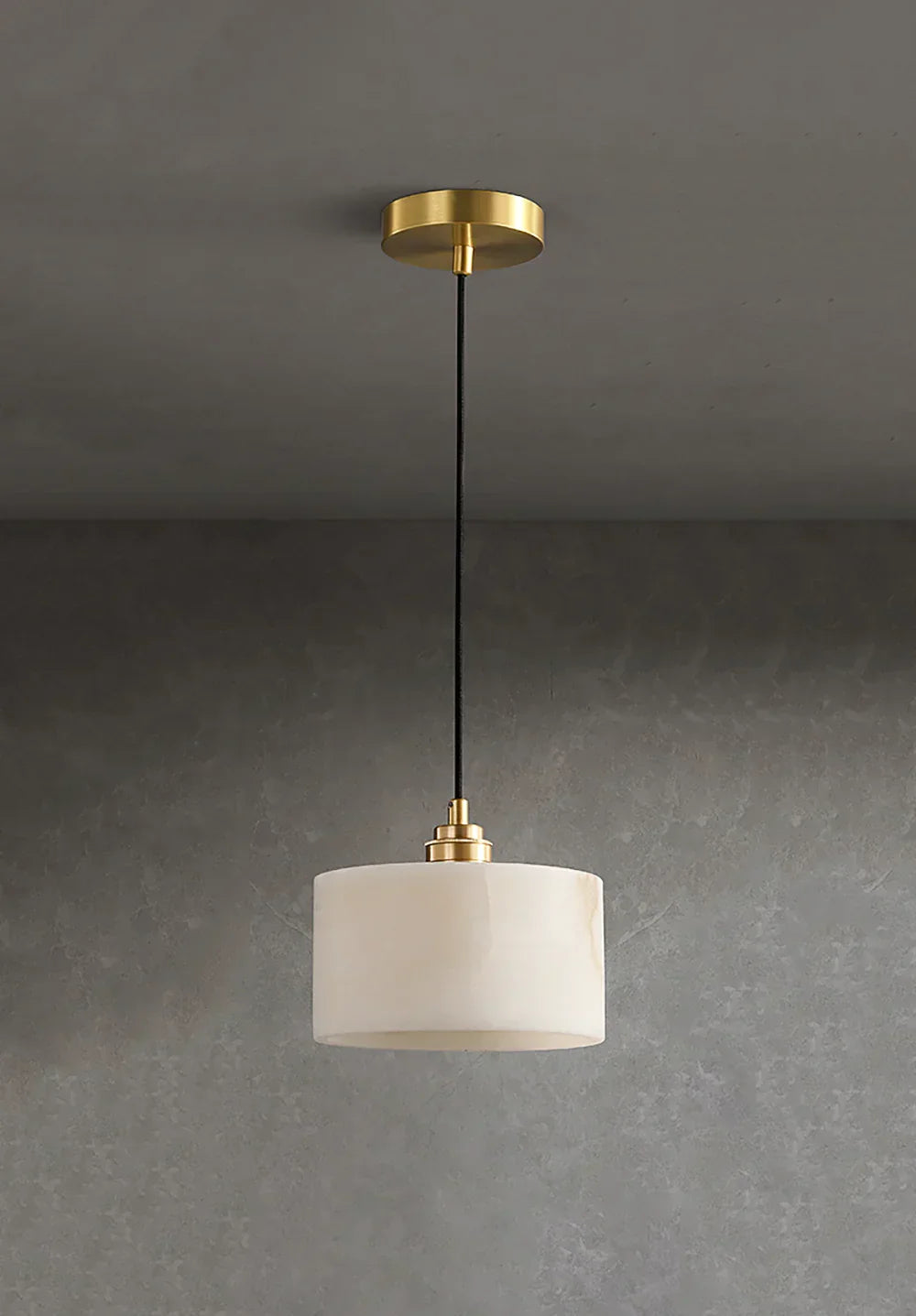 Cylindrical Alabaster Pendant Light