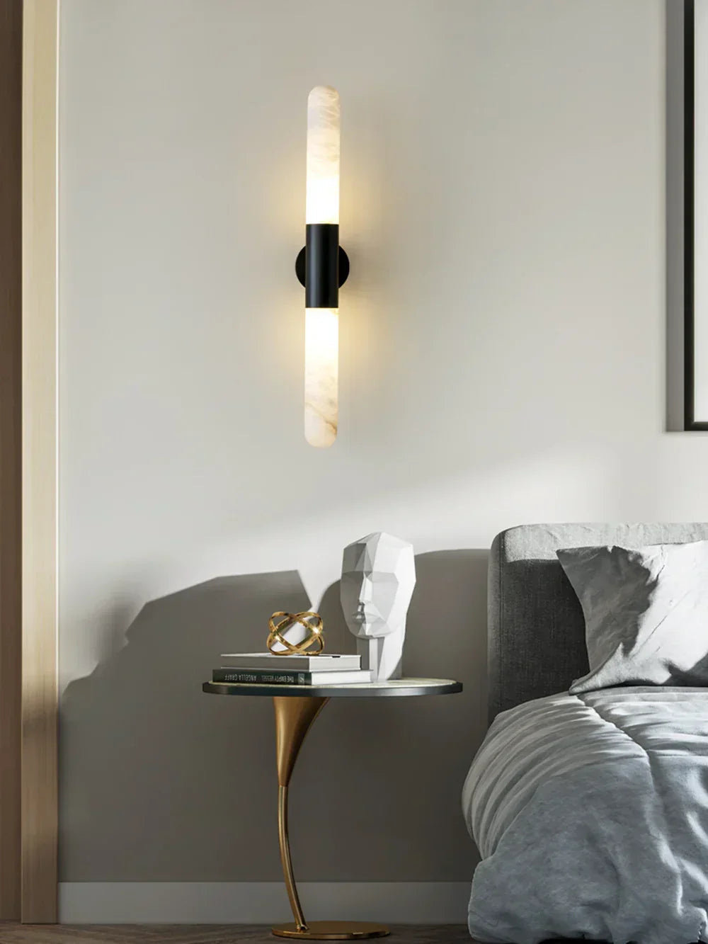 Cylindrical Alabaster Slim Wall Lamp