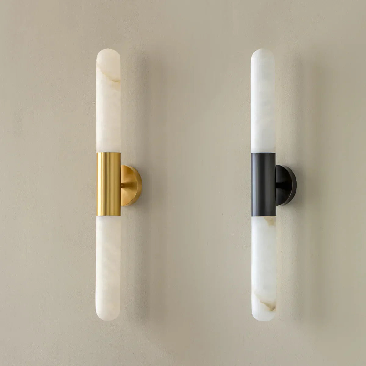 Cylindrical Alabaster Slim Wall Lamp