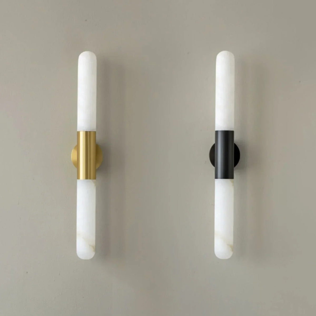 Cylindrical Alabaster Slim Wall Lamp