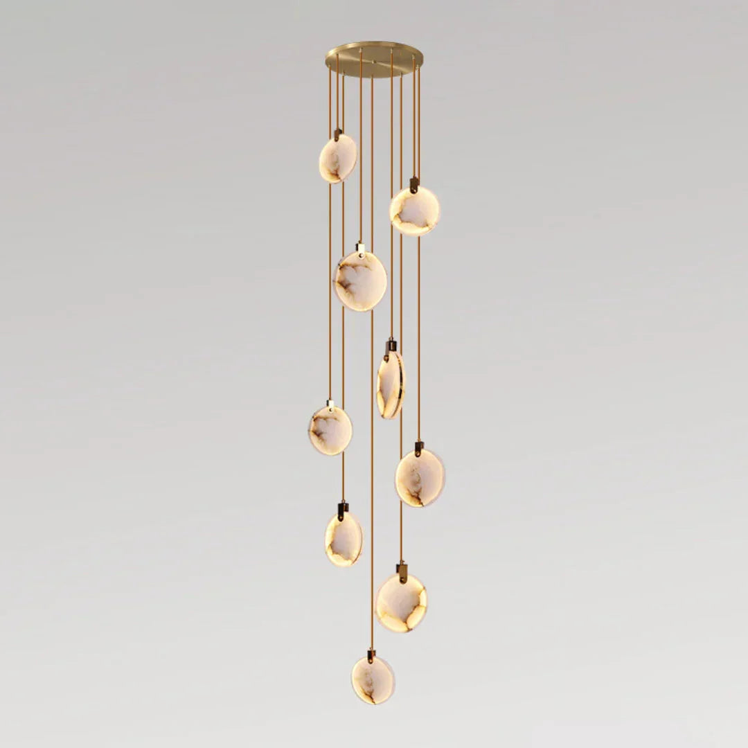 Disc Harvest Alabaster Chandelier