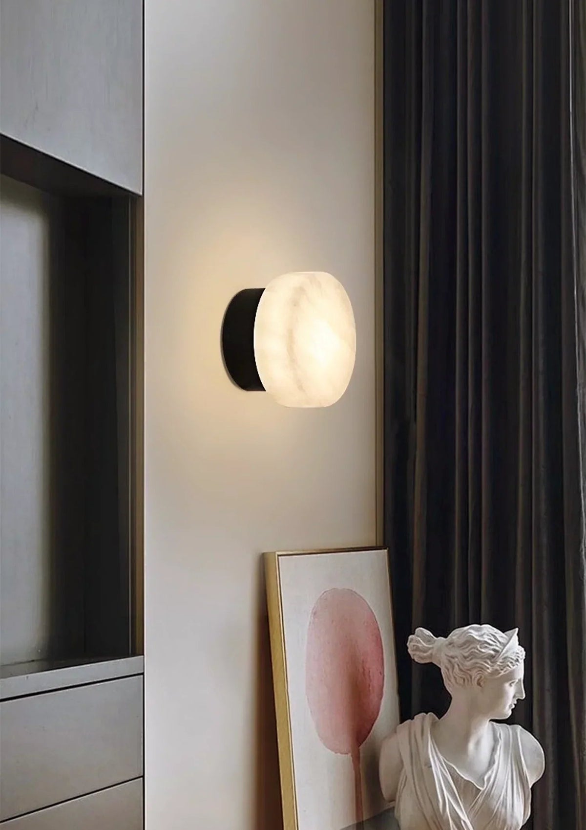 Domino A Cylindrical Alabaster Wall Light