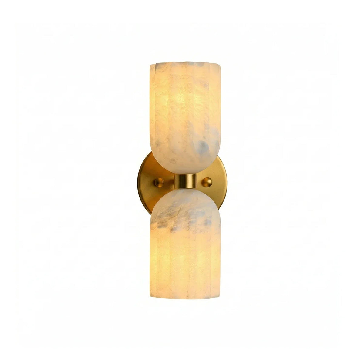 Dual Alabaster Pillar Wall Sconce