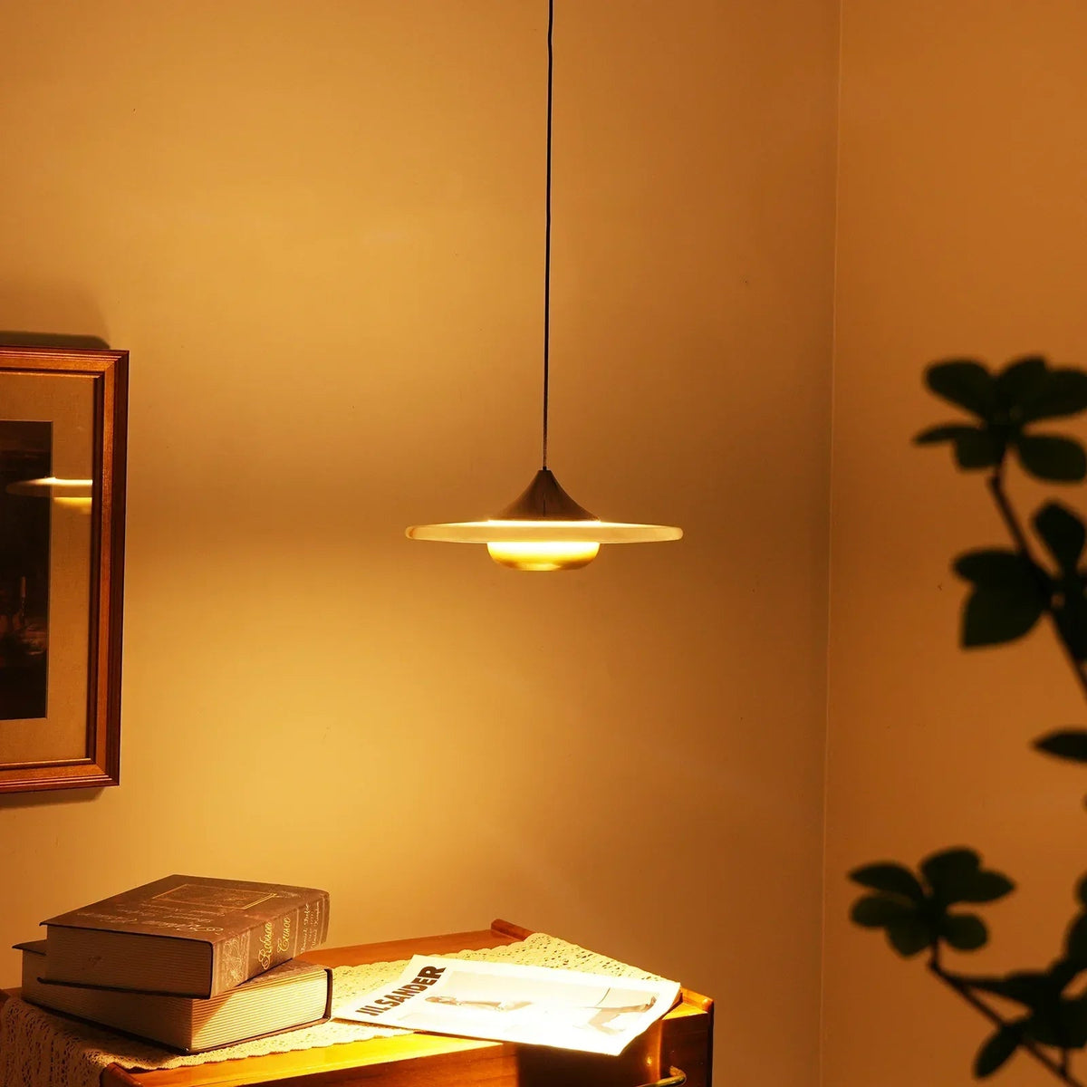 Flying Saucer Alabaster Pendant Lamp