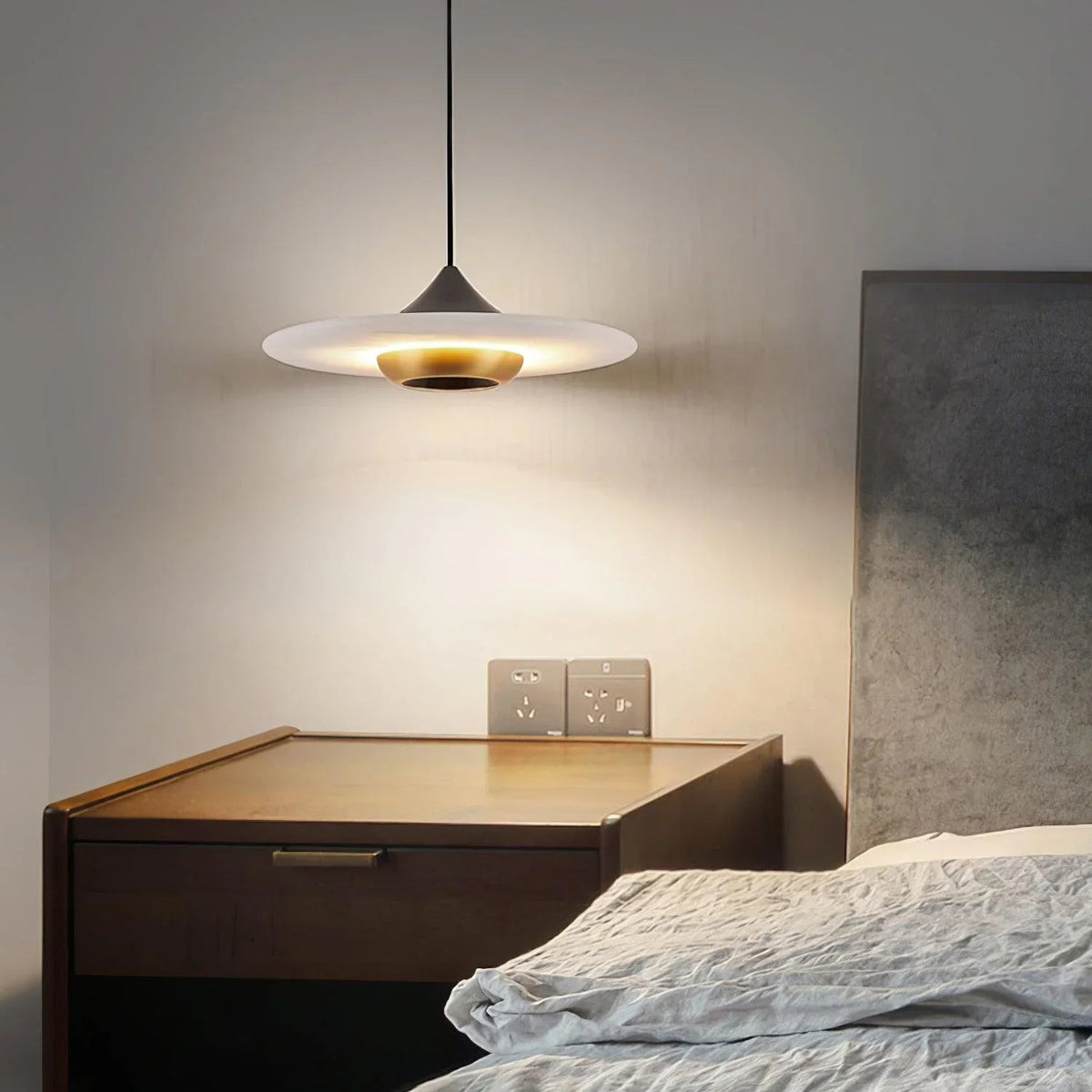 Flying Saucer Alabaster Pendant Lamp