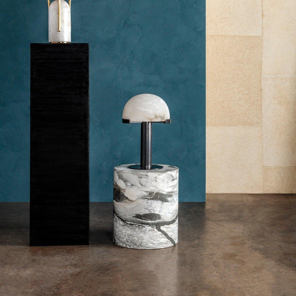 Hemispherical Alabaster Table Lamp