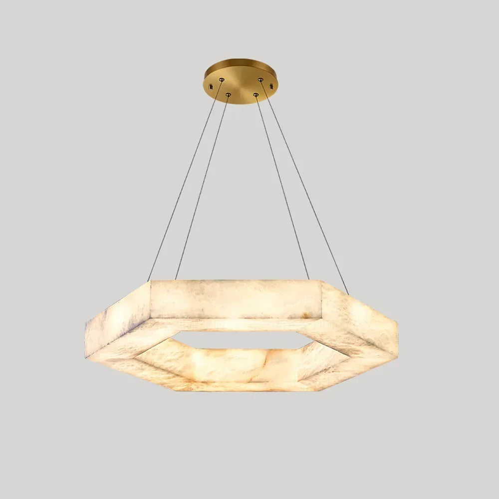 Hexagonal Alabaster Chandelier
