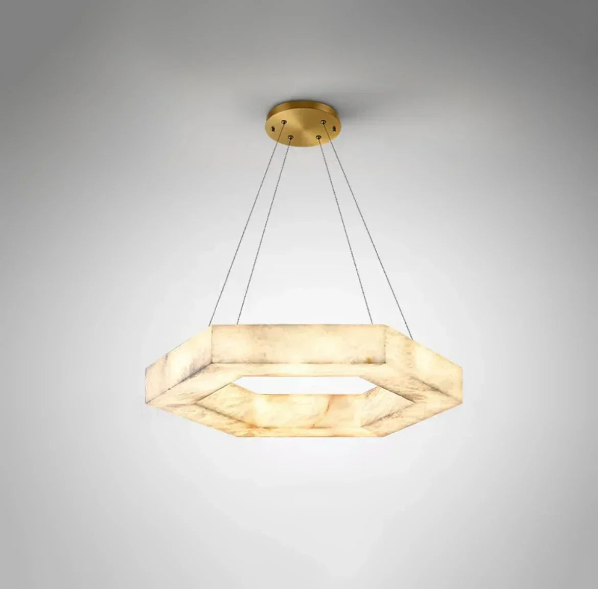 Hexagonal Alabaster Chandelier