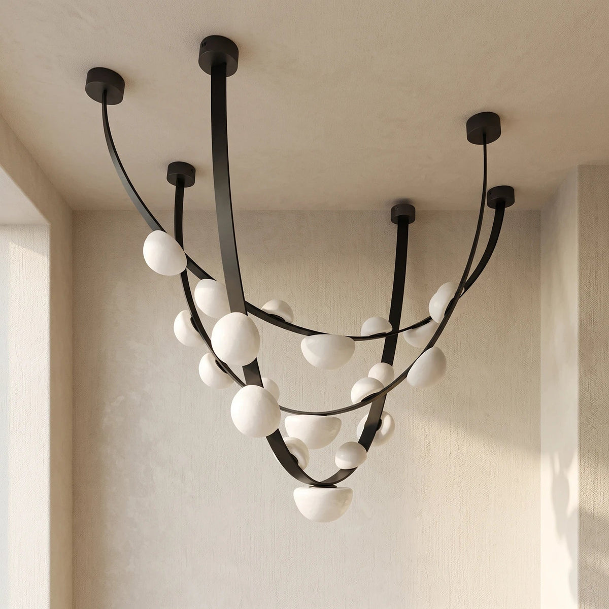 Isolde Draped Arc Alabaster Chandelier