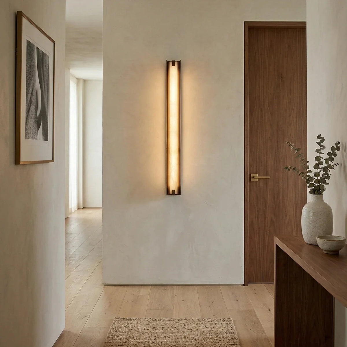 Linear Symmetry Alabaster Wall Sconce