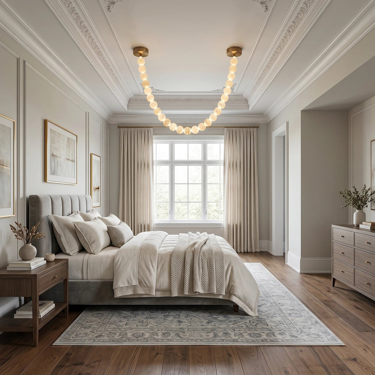 Liora Beaded Alabaster Swag Chandelier