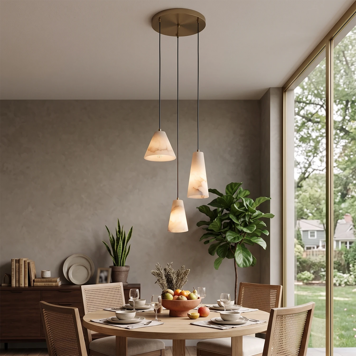 Linnea Tapered Alabaster Cluster Chandelier
