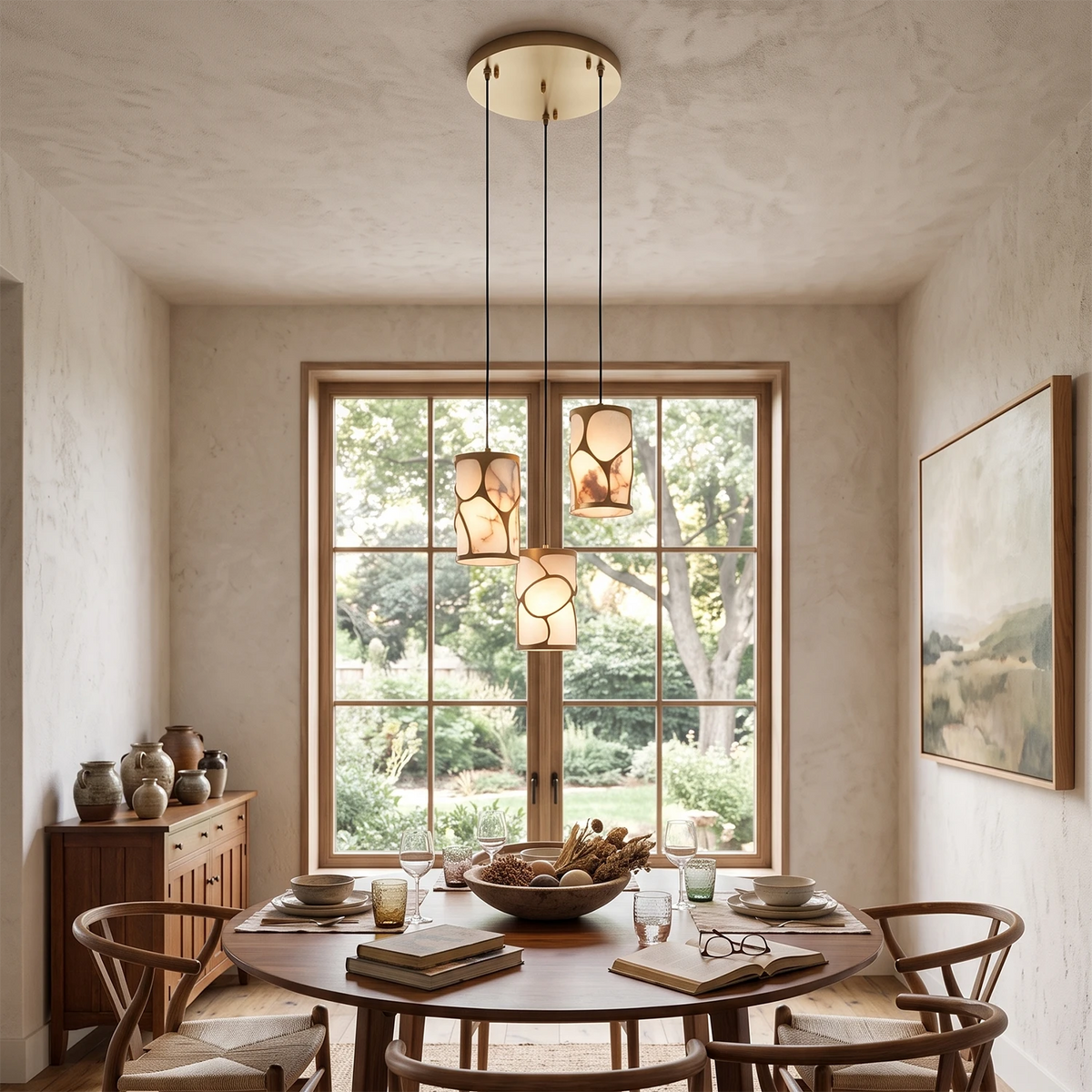 Linnea Tapered Alabaster Cluster Chandelier