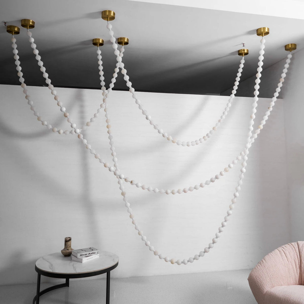 Liora Beaded Alabaster Swag Chandelier
