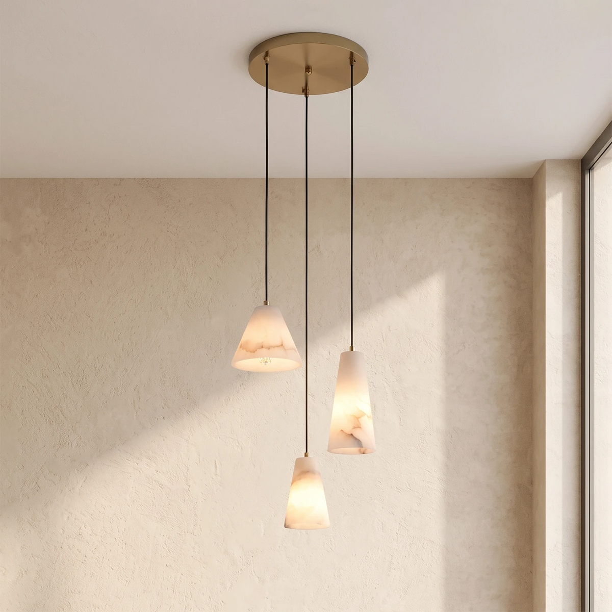 Linnea Tapered Alabaster Cluster Chandelier