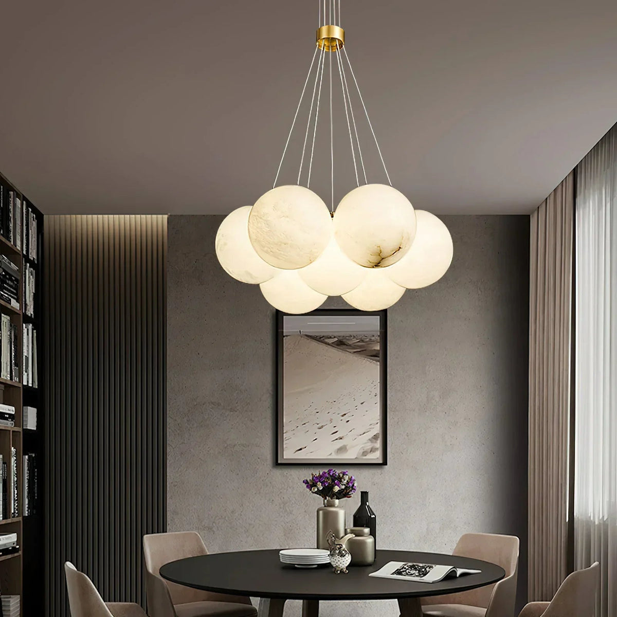 Lunar Alabaster Spherical Chandelier