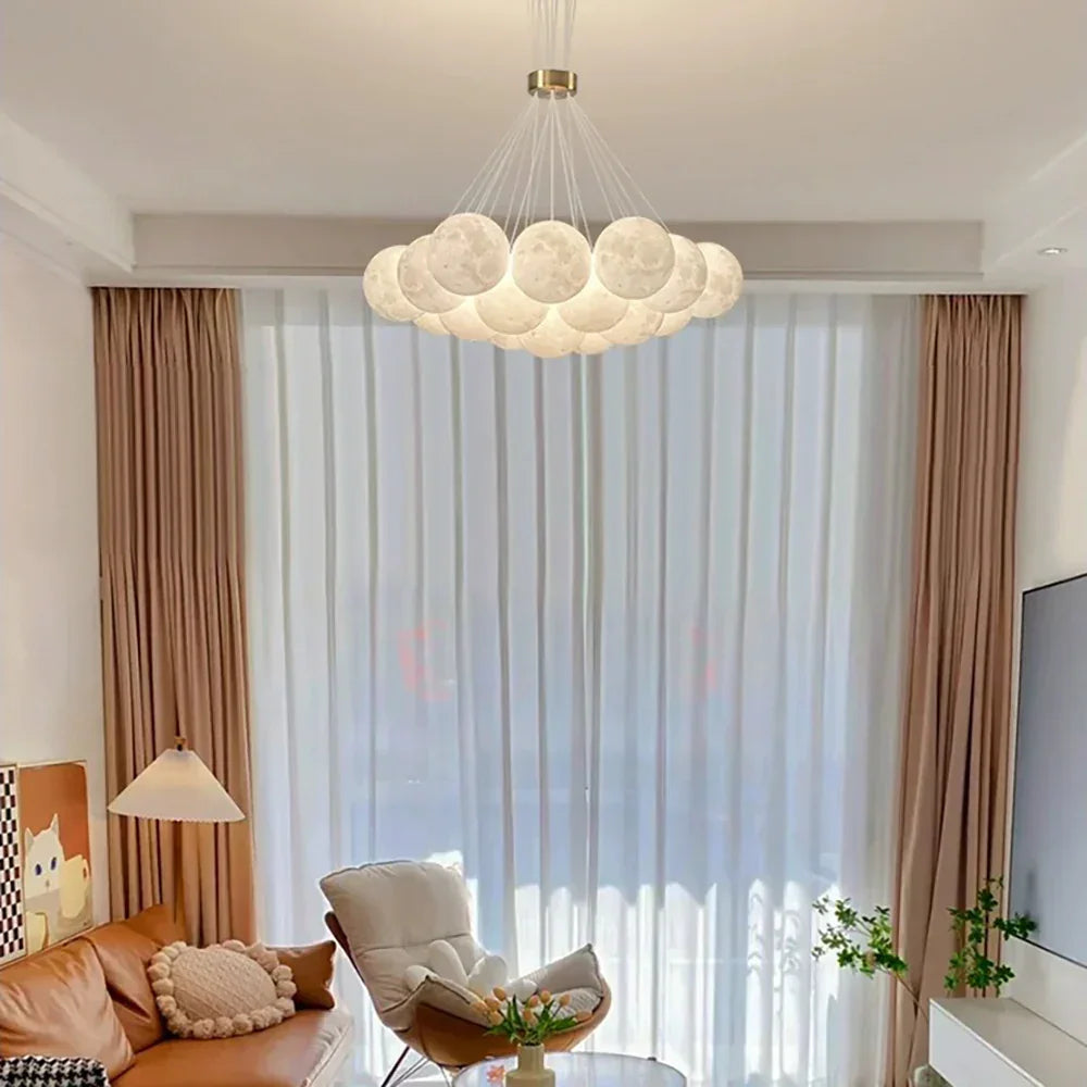 Lunar Alabaster Spherical Chandelier