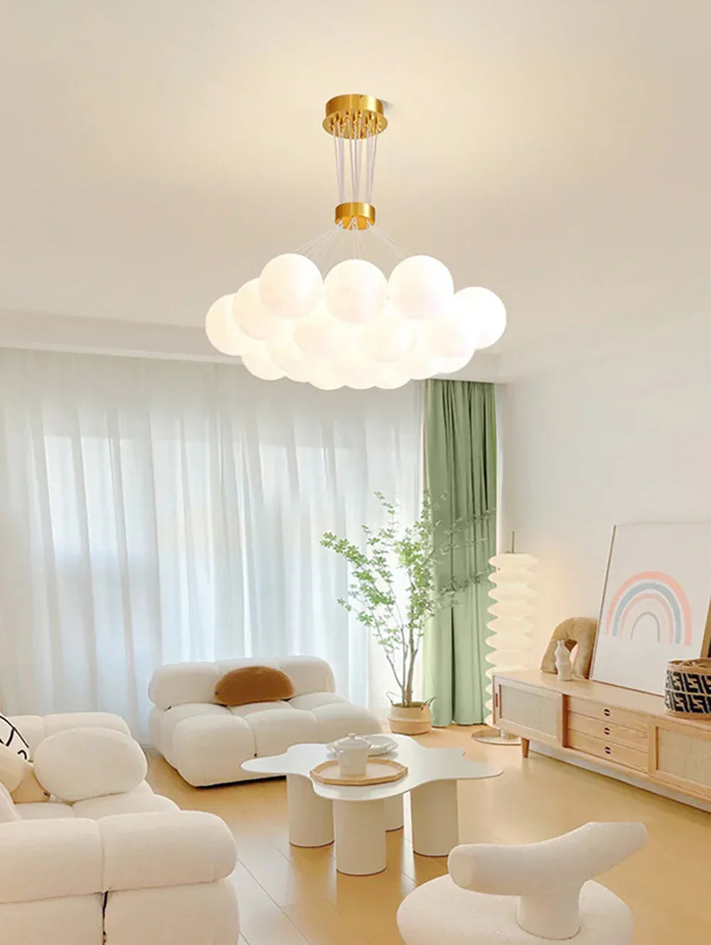 Lunar Alabaster Spherical Chandelier