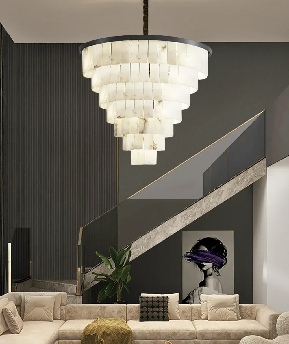 Luxurious Cascading Snow Plaster Chandelier