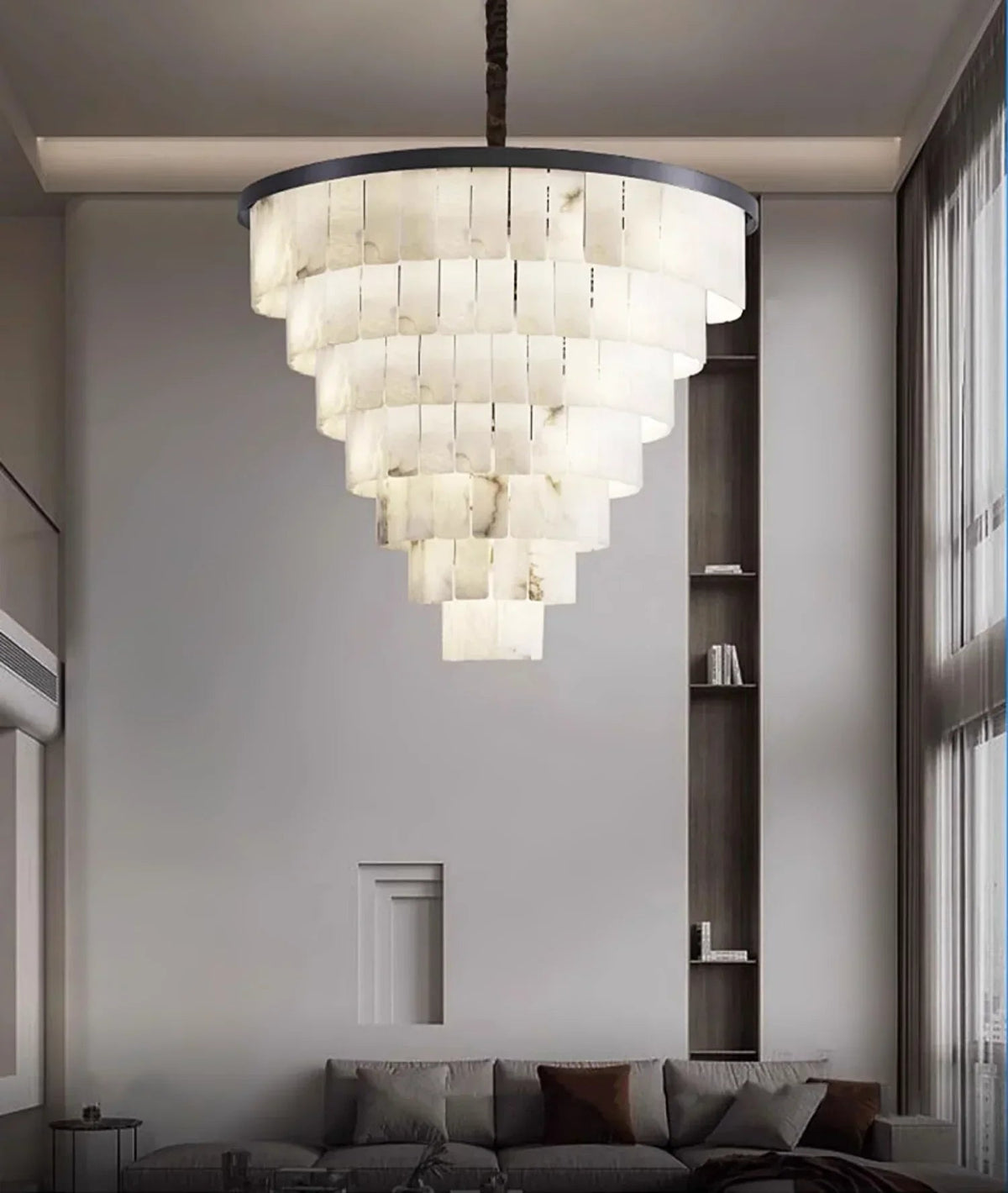 Luxurious Cascading Snow Plaster Chandelier