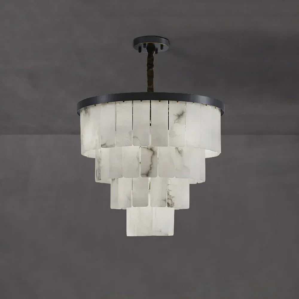 Luxurious Cascading Snow Plaster Chandelier