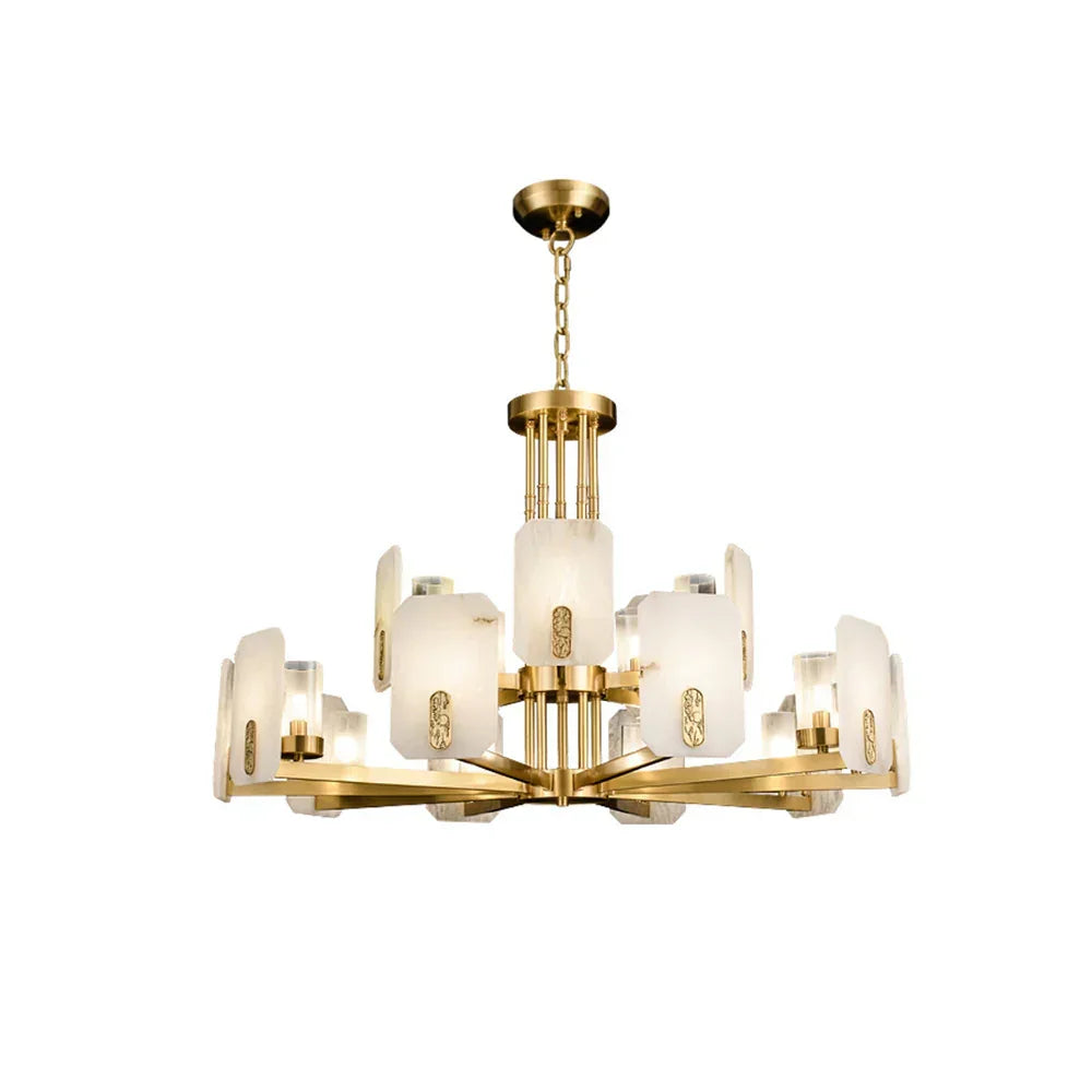 Alabaster Chandelier Copper Luxury