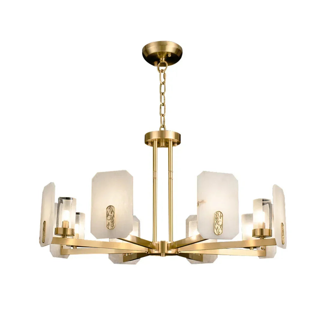 Alabaster Chandelier Copper Luxury