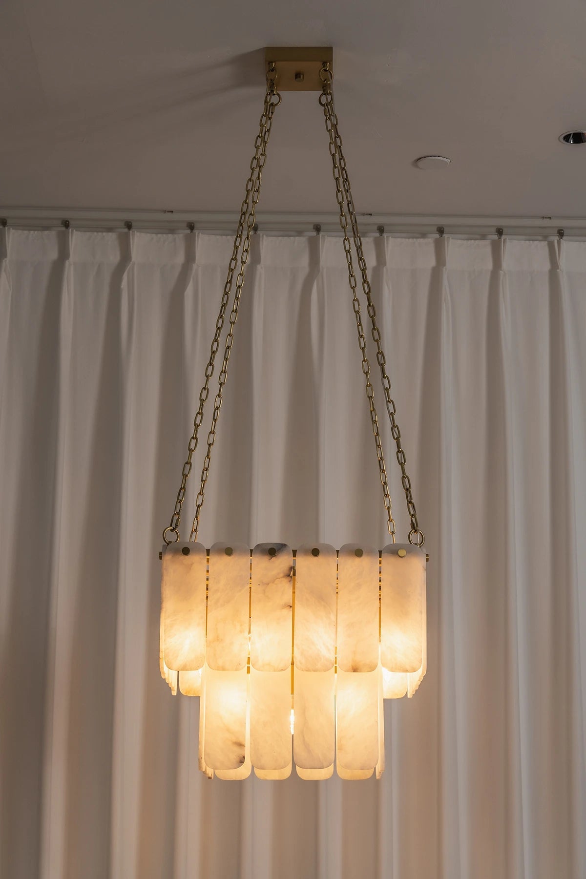 Maren Tiered Alabaster Tile Chandelier