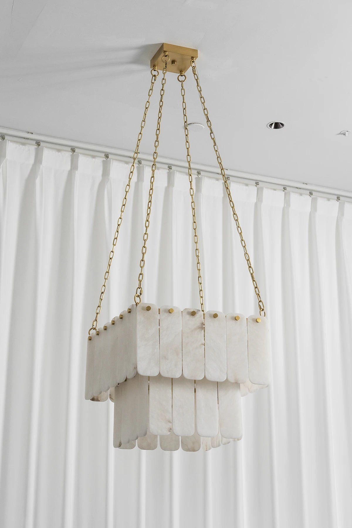 Maren Tiered Alabaster Tile Chandelier