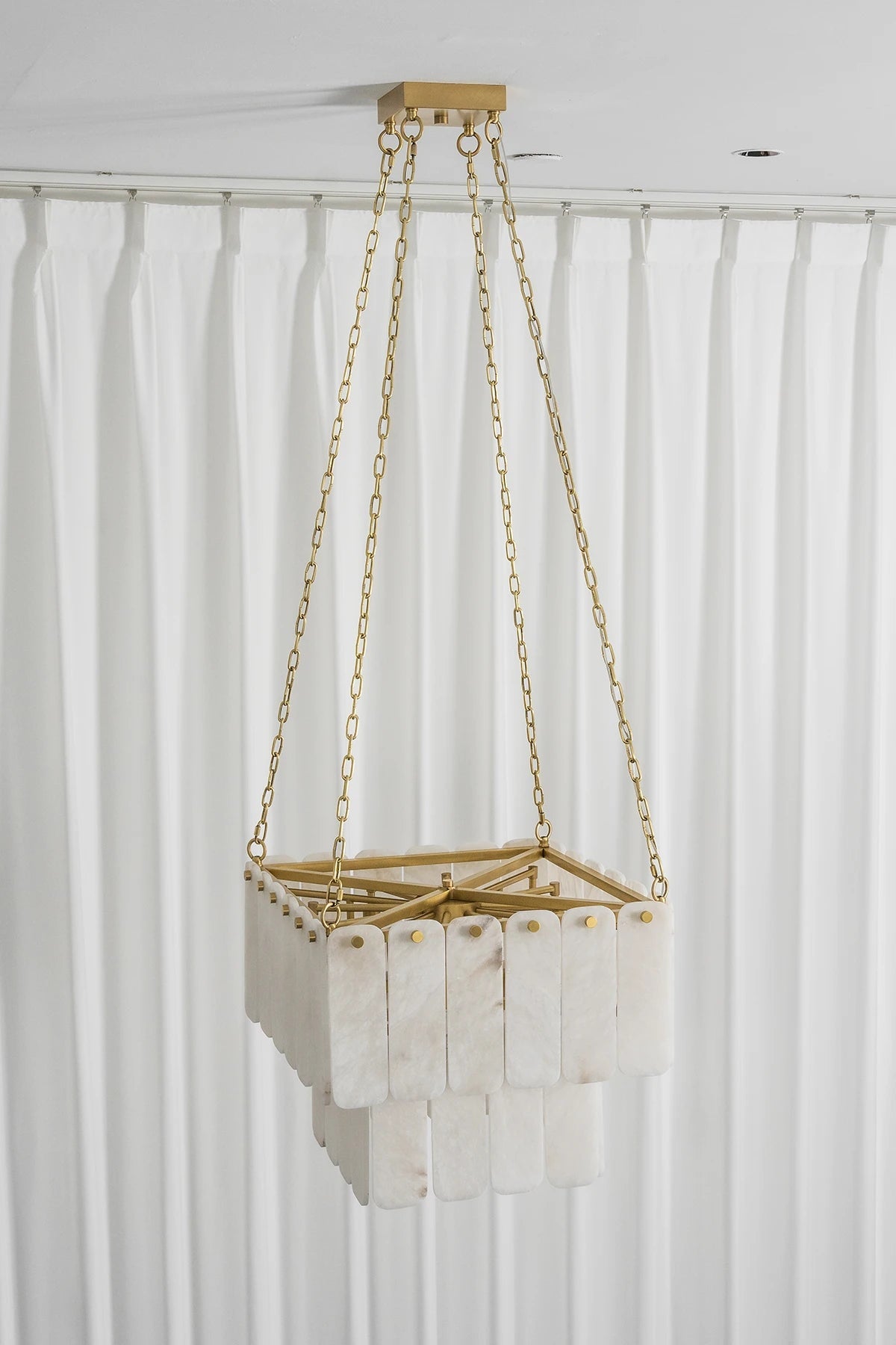 Maren Tiered Alabaster Tile Chandelier