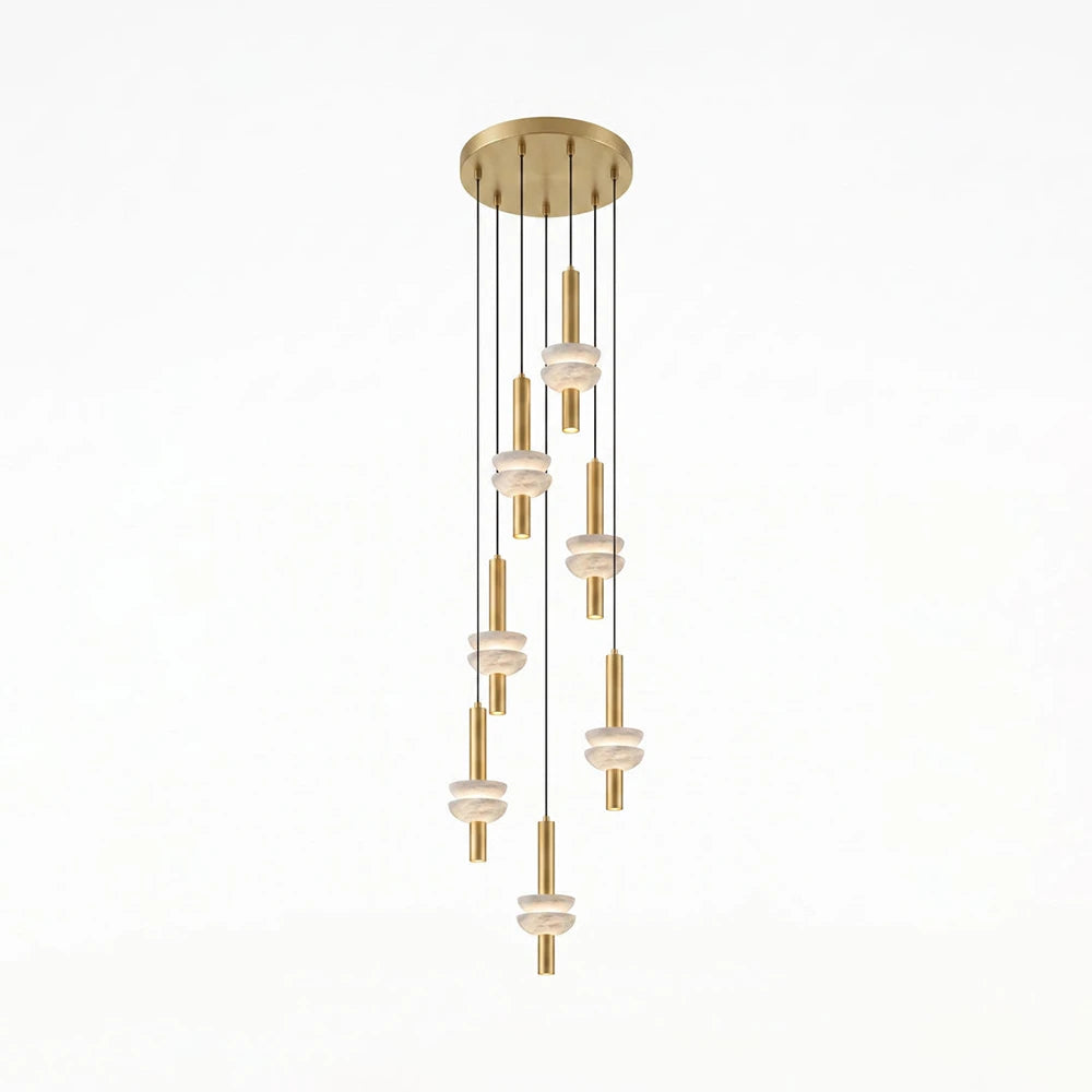 Marlen Stacked Stone Alabaster Chandelier