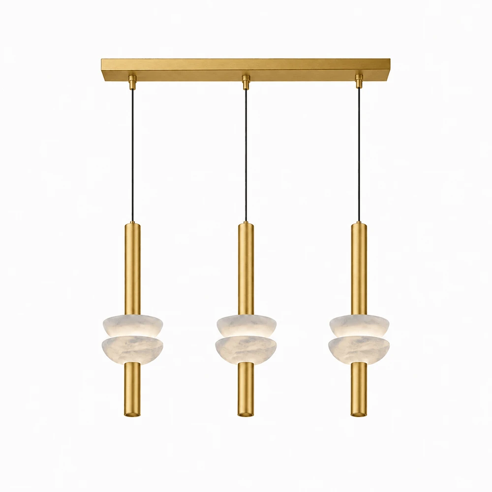 Marlen Stacked Stone Alabaster Chandelier