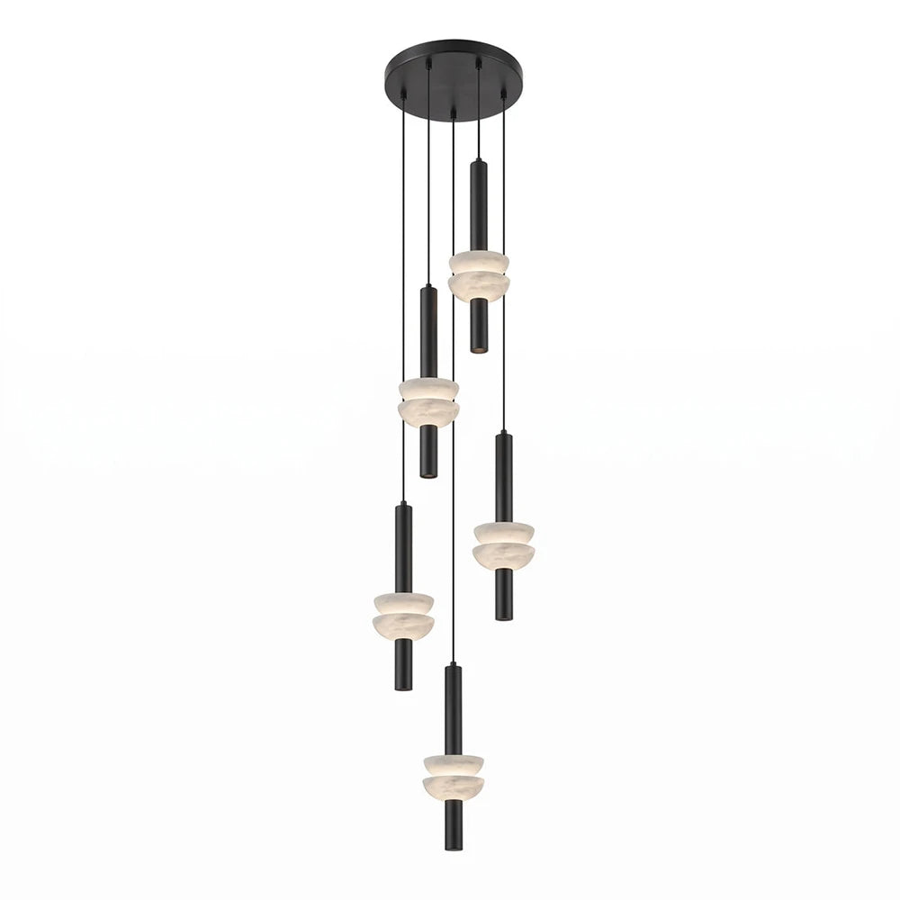 Marlen Stacked Stone Alabaster Chandelier