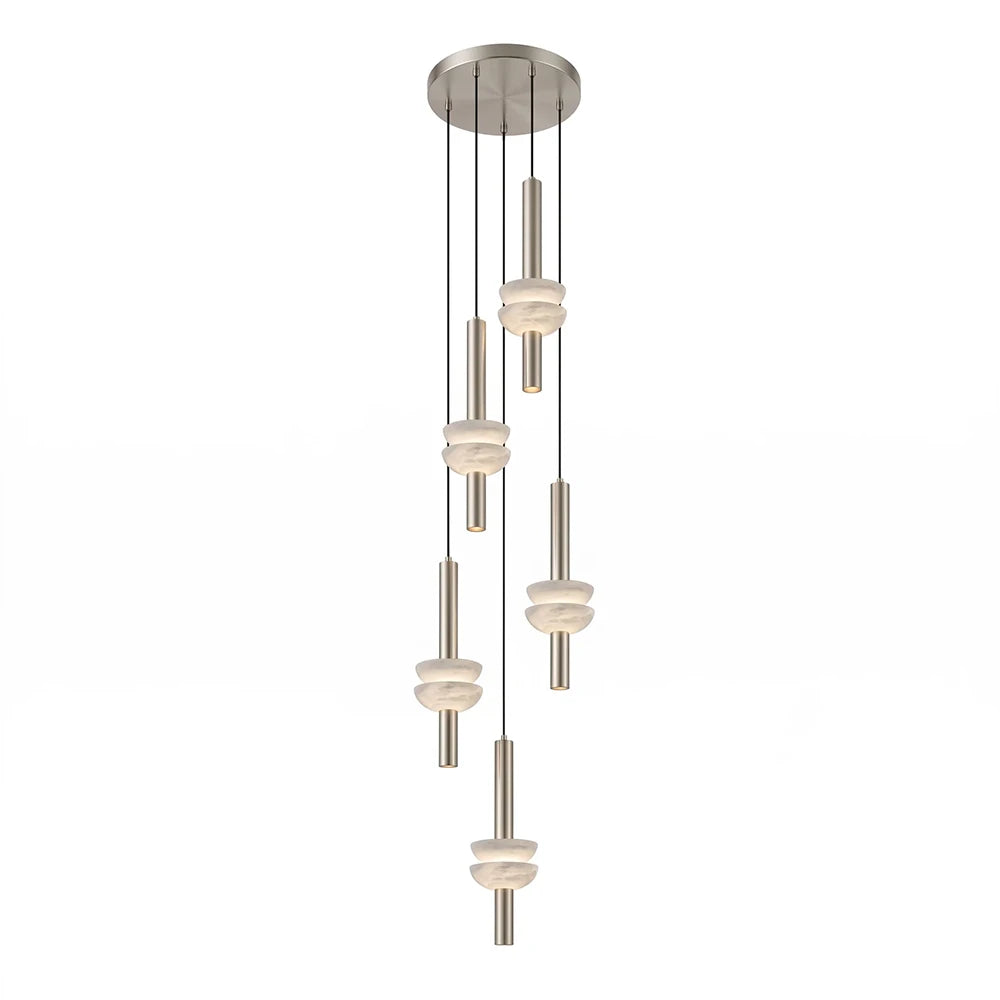 Marlen Stacked Stone Alabaster Chandelier