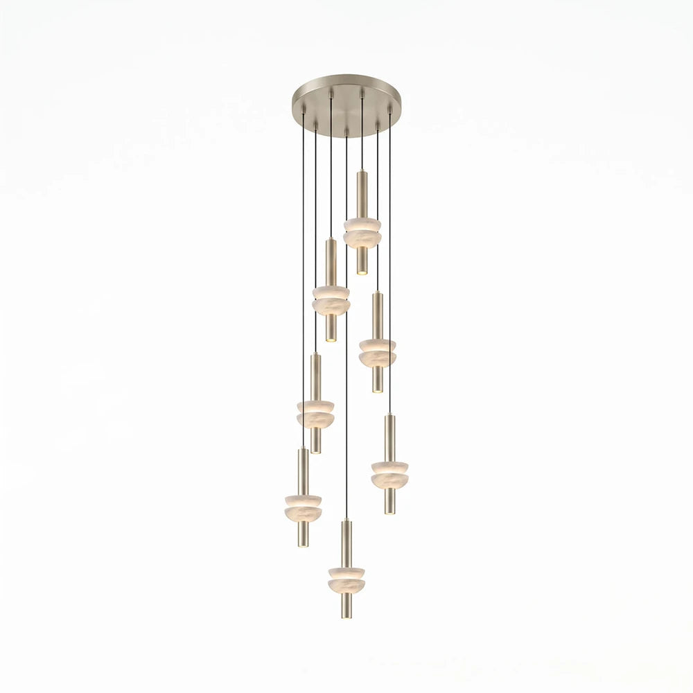 Marlen Stacked Stone Alabaster Chandelier