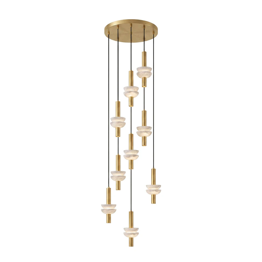 Marlen Stacked Stone Alabaster Chandelier