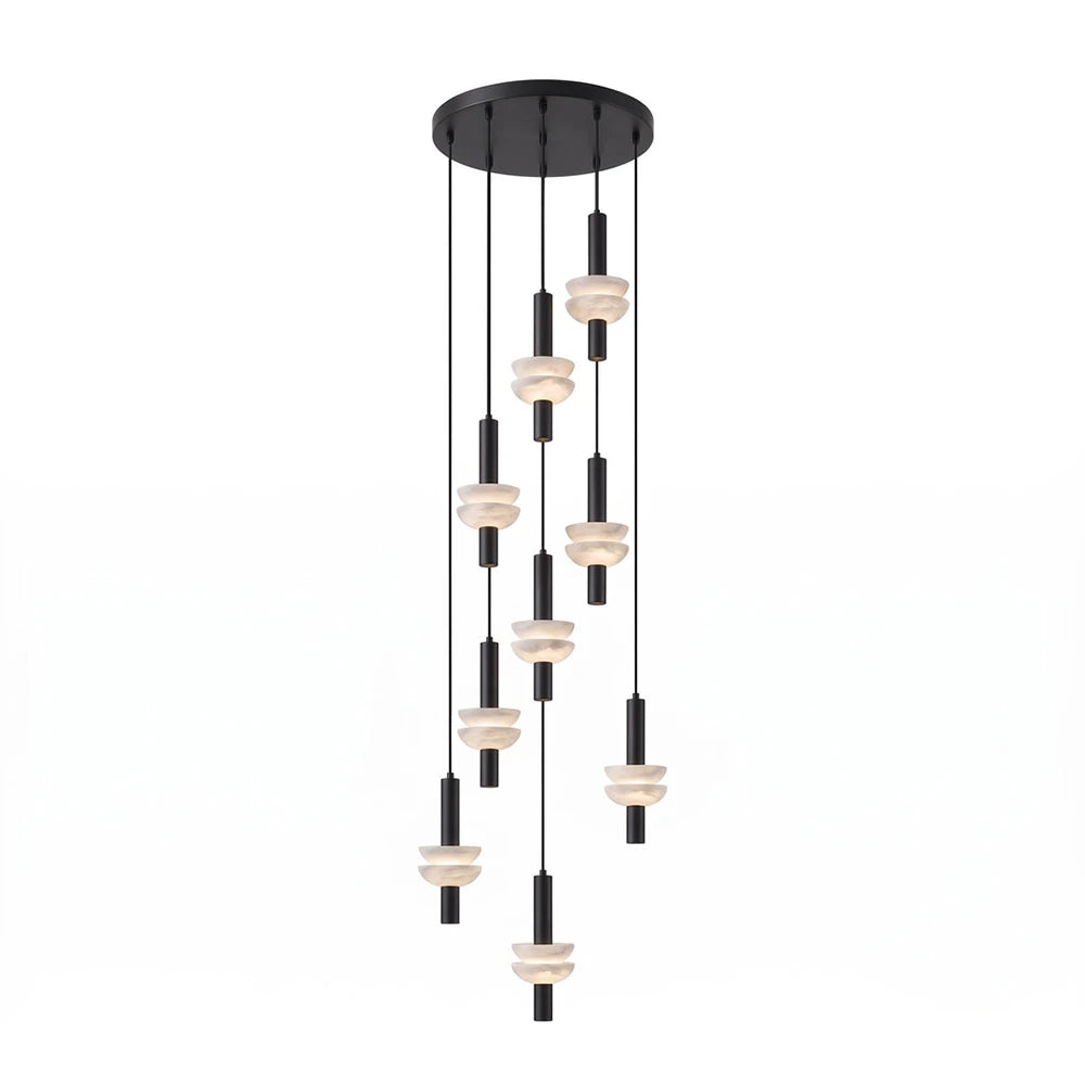 Marlen Stacked Stone Alabaster Chandelier
