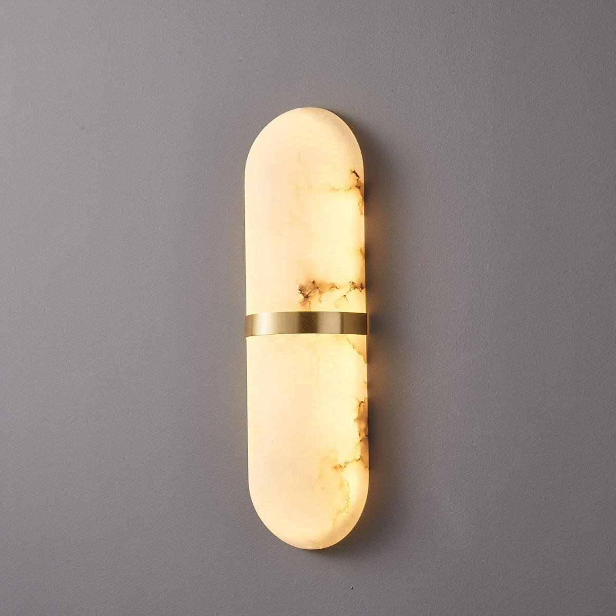 Oval Alabaster Semi-Circular Wall Lamp