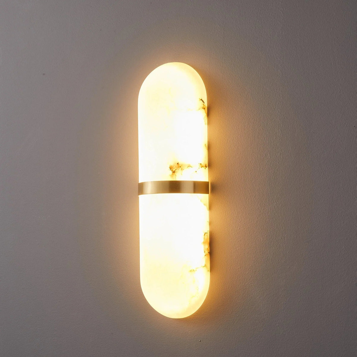 Oval Alabaster Semi-Circular Wall Lamp