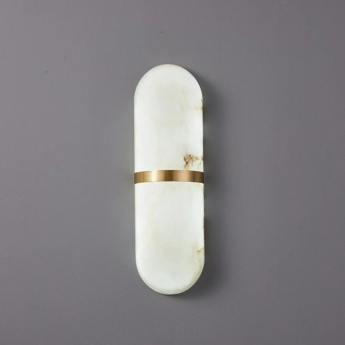 Oval Alabaster Semi-Circular Wall Lamp