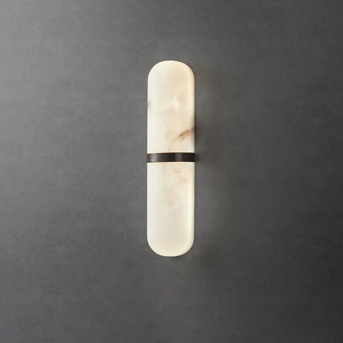 Oval Alabaster Semi-Circular Wall Lamp