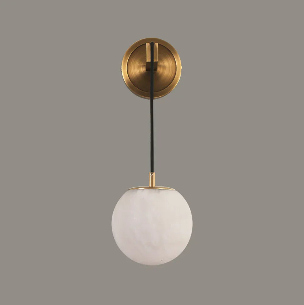 Minimalist Spherical Alabaster Wall Lamp