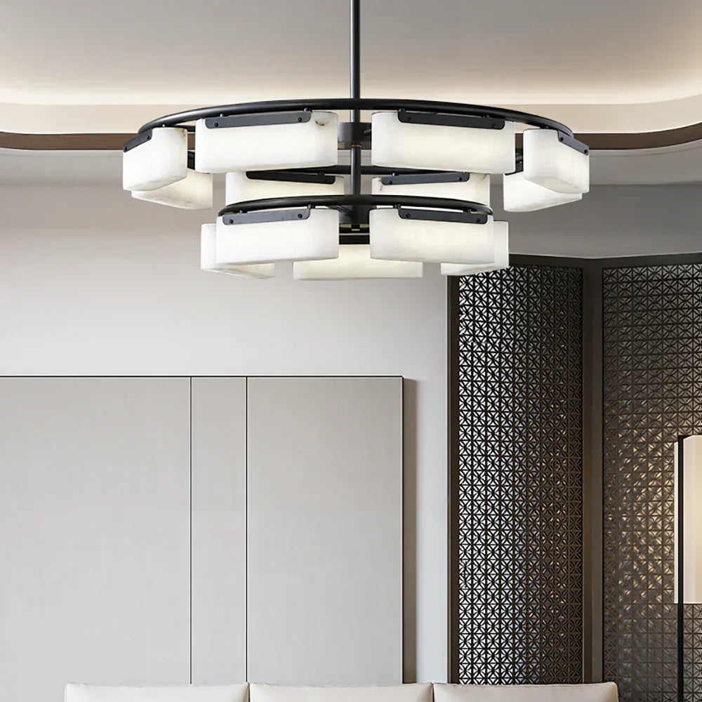 Modern Alabaster Fusion Chandelier