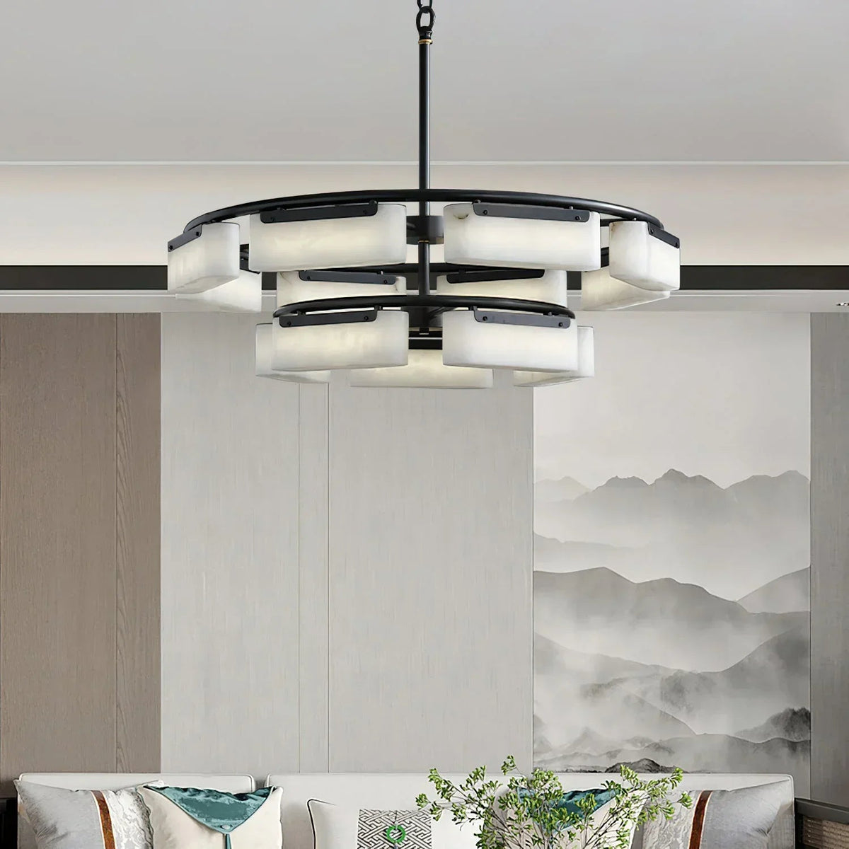 Modern Alabaster Fusion Chandelier