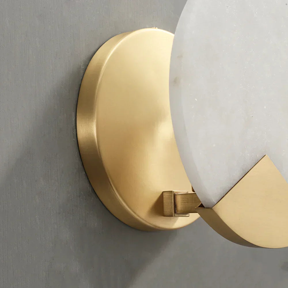 Modern Alabaster Brass Wall Light