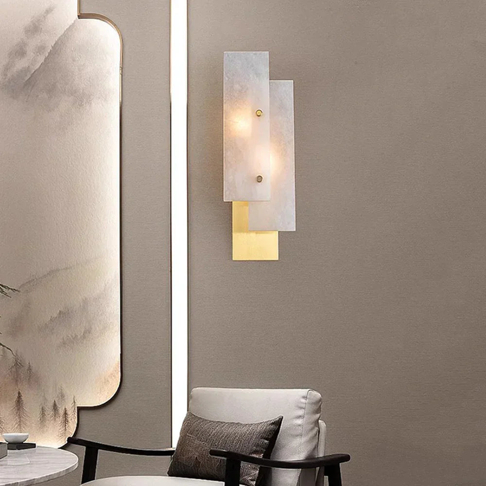 Modern Alabaster Rectangle Wall Lamp